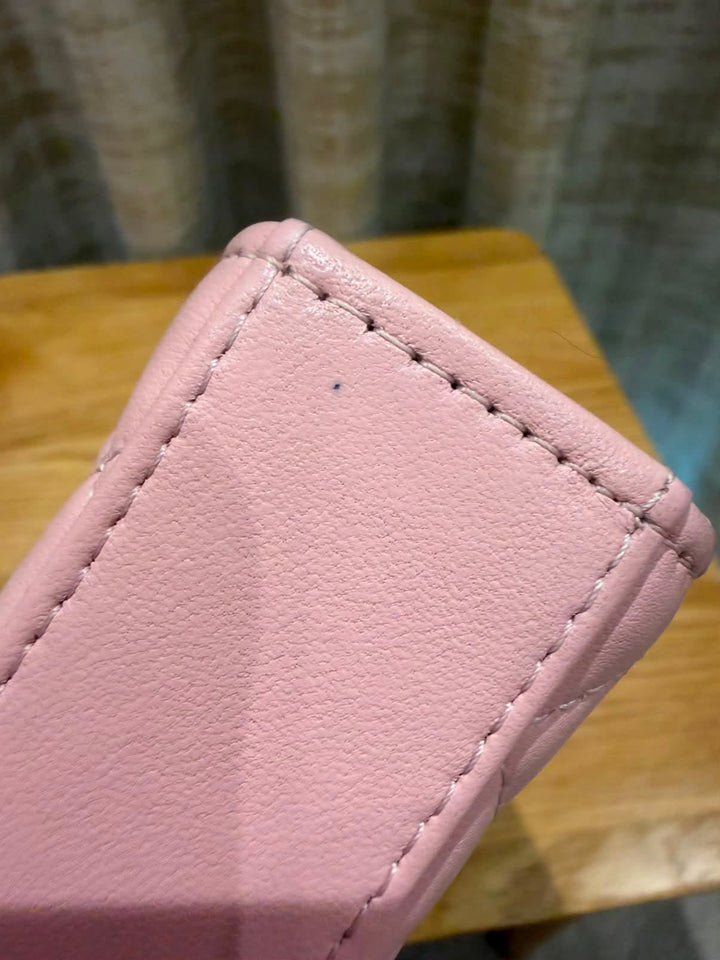 CHANEL Pink Lambskin GHW Mini Vanity with top handle