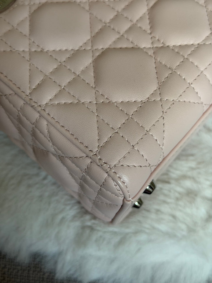 DIOR Mini Lady Dior Two Tone Latte and Rose Tendre SHW 2025