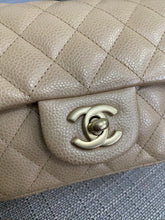 Load image into Gallery viewer, Chanel series 20 15C 2014/2015 Cruise Collection Pearly Beige Caviar Brushed GHW Square Mini Flap Bag
