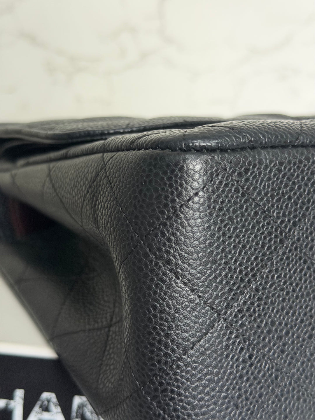 CHANEL series 17 Black Caviar GHW Jumbo Classic Double Flap Bag 2012