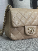 Load image into Gallery viewer, Chanel series 20 15C 2014/2015 Cruise Collection Pearly Beige Caviar Brushed GHW Square Mini Flap Bag
