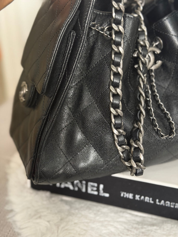 CHANEL 25 Hobo Bag Size SMALL in Black Caviar Ruthenium Hardware 2026