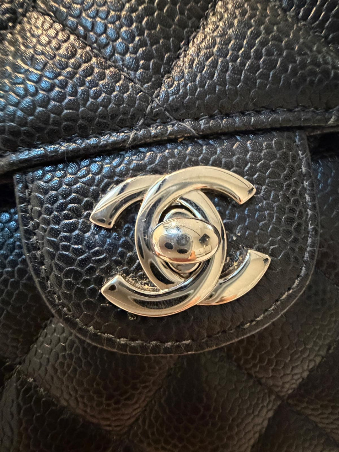 CHANEL series 9 Black Caviar SHW Vintage Mini Flap Bag