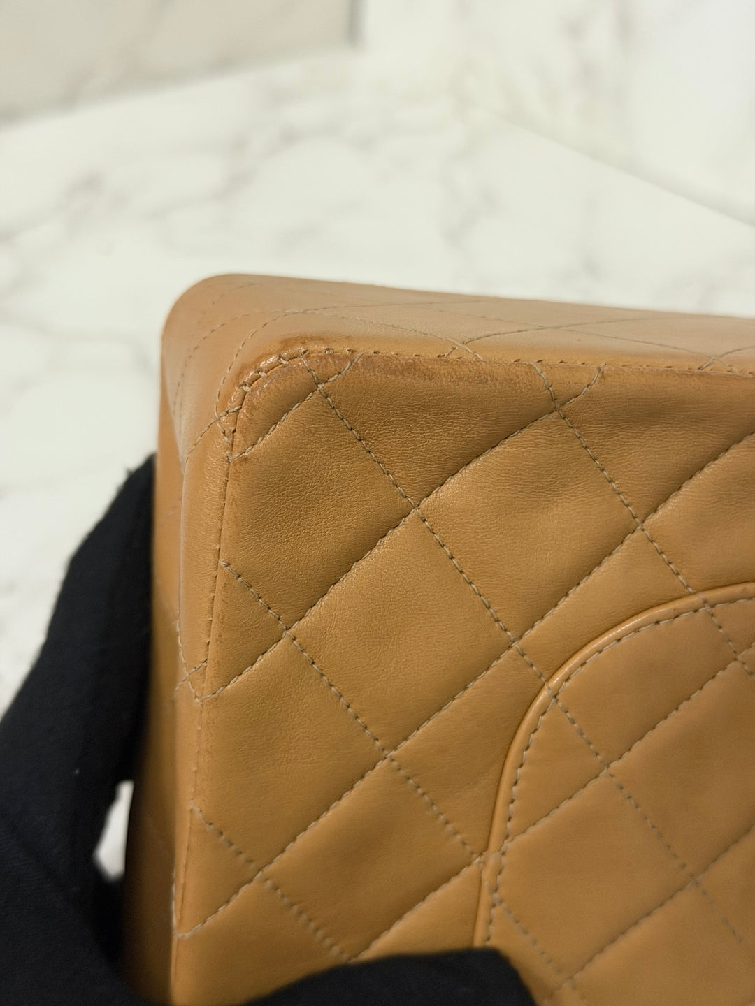 CHANEL series 4 Vintage 24K GHW Dark Beige Lambskin Timeless Classic Medium Double Flap Bag