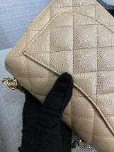 Load image into Gallery viewer, Chanel series 20 15C 2014/2015 Cruise Collection Pearly Beige Caviar Brushed GHW Square Mini Flap Bag
