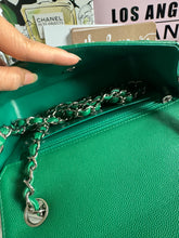Load image into Gallery viewer, Chanel series 24 (2017) Green Caviar SHW Chevron Mini Rectangular Flap Bag
