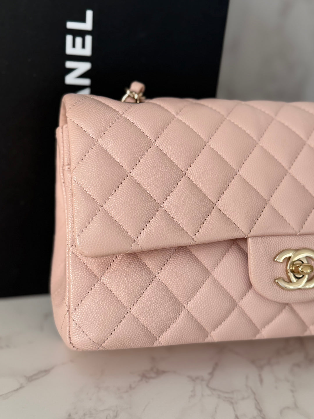 CHANEL 21C 2021 Rose Clair Caviar LGHW Medium ML 11.12 Timeless Classic Double Flap Bag