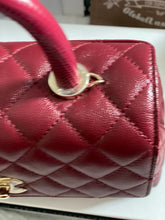 Load image into Gallery viewer, Chanel 21A 2021 Fall/Winter collection Burgundy caviar LGHW Coco Handle Flap Bag size Small with detachable Shoulder Strap
