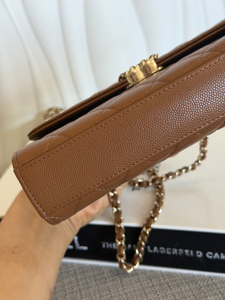 CHANEL 26P Brown Caviar LGHW Top Handle Vanity
