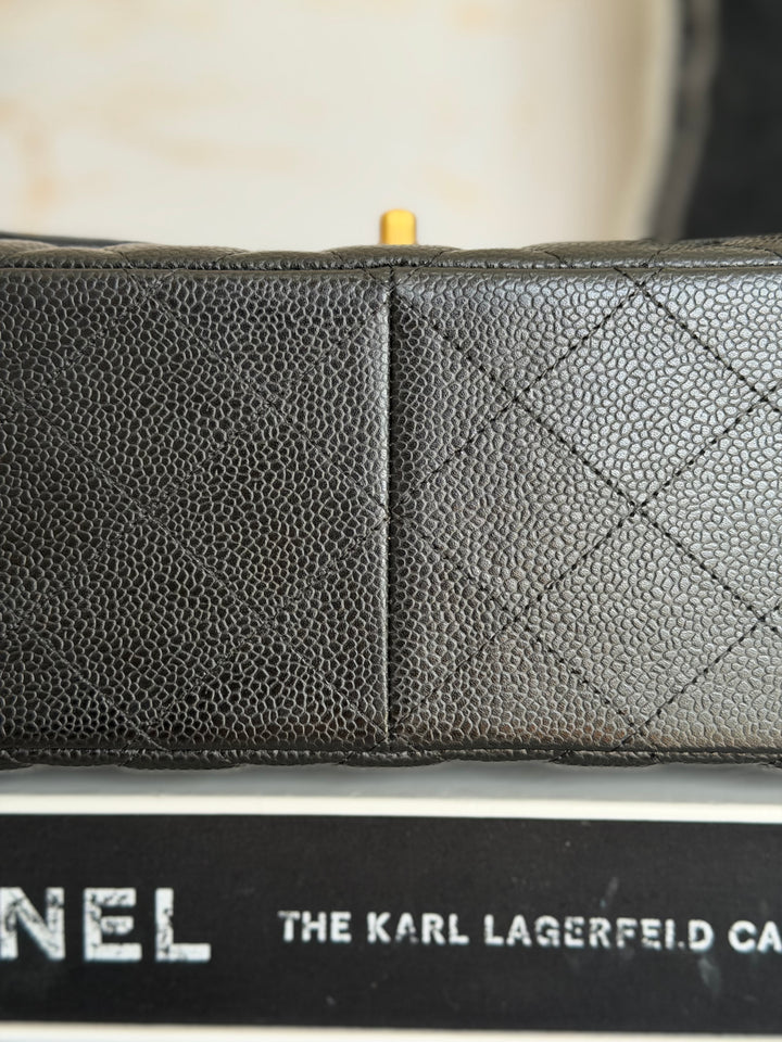 CHANEL series 15 Black Caviar GHW Jumbo Timeless Classic Double Flap Bag 2011