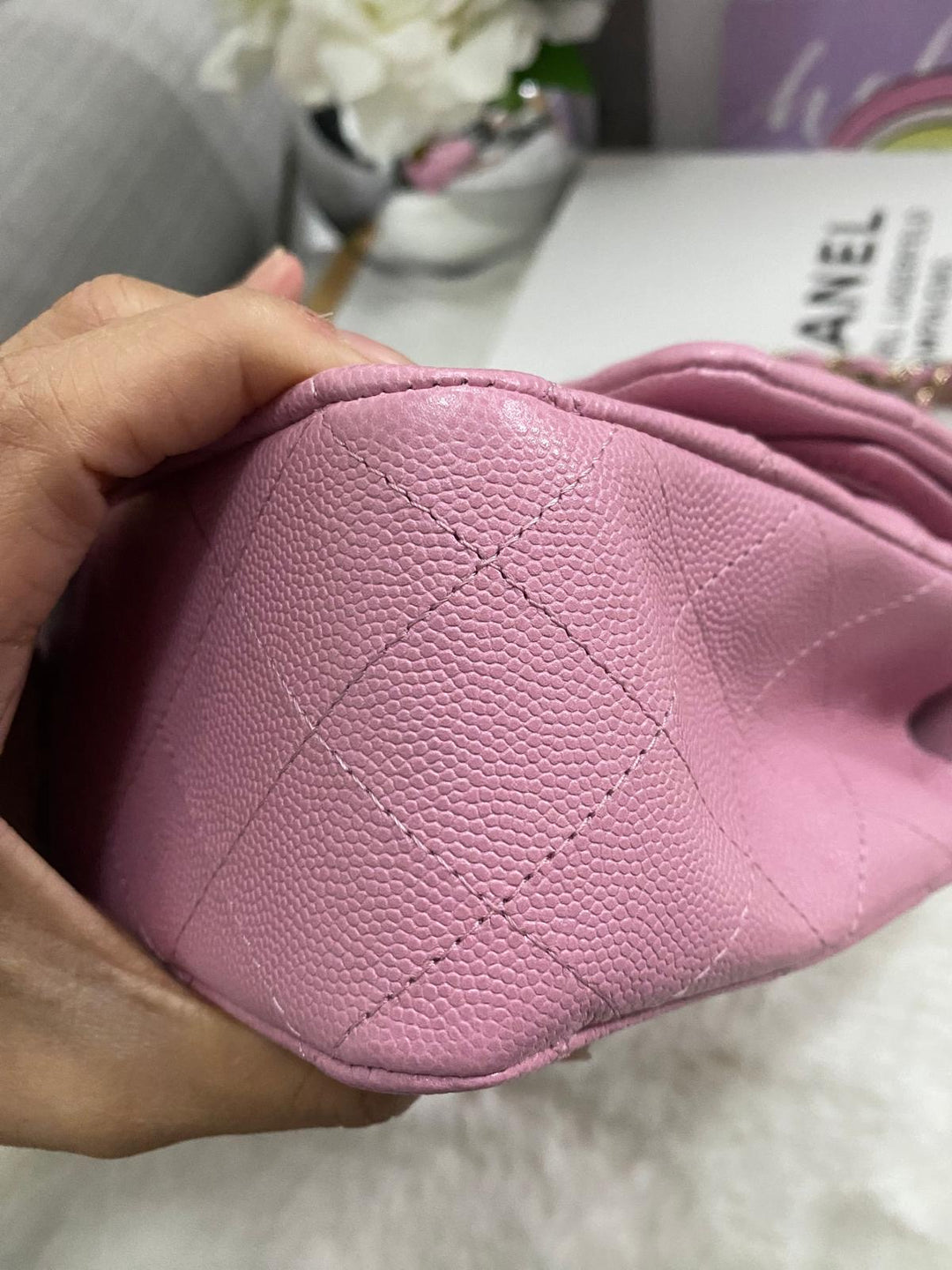 CHANEL 22S 2022 Dark Pink Caviar LGHW Medium ML Timeless Classic Double Flap Bag