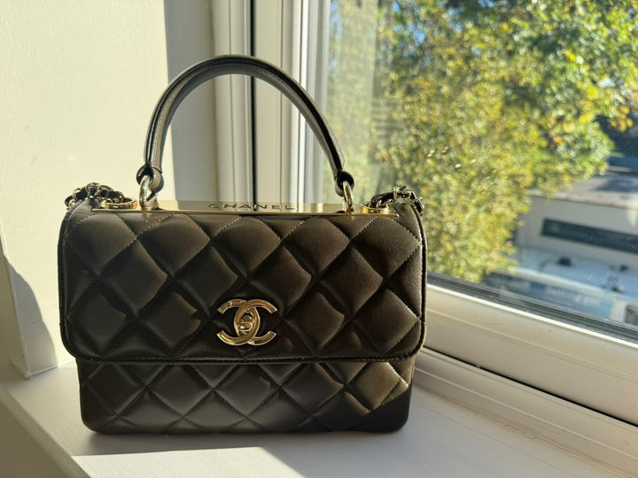 CHANEL series 23 2016 Khaki Green Lambskin LGHW Trendy CC Flap bag size Small with detachable chain