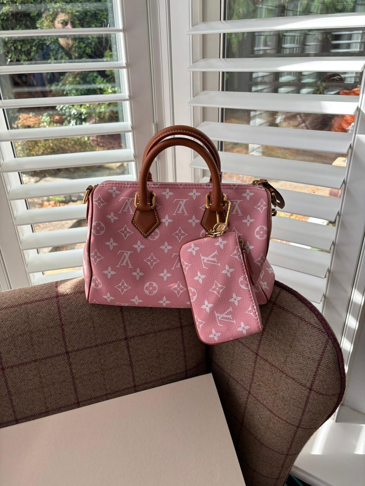 LOUIS VUITTON LV Speedy P9 Bandoulière 25 Bag in Sakura Pink With Dark Vanchetta Rare SOLD OUT