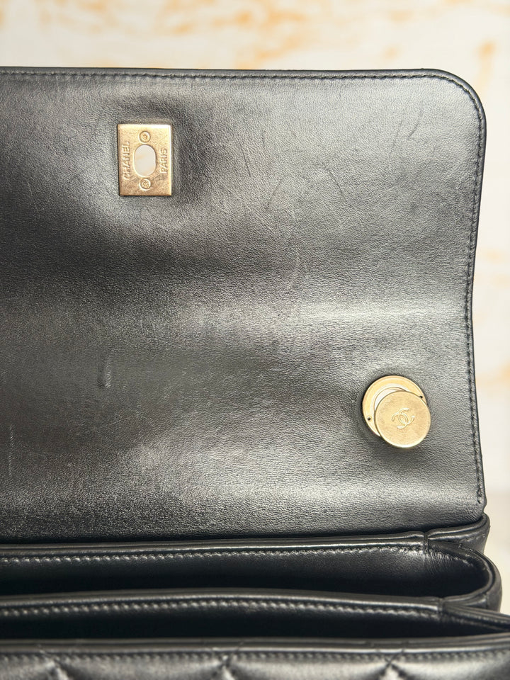 CHANEL Black Lambskin LGHW Trendy CC Flap Bag size SMALL with Non detachable Shoulder strap 2023