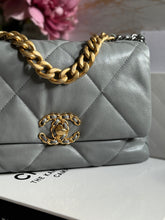 Load image into Gallery viewer, Chanel 19 size Small series 29 2020 Cruise Collection 20C Grey Lambskin Mixed HW Flap Bag
