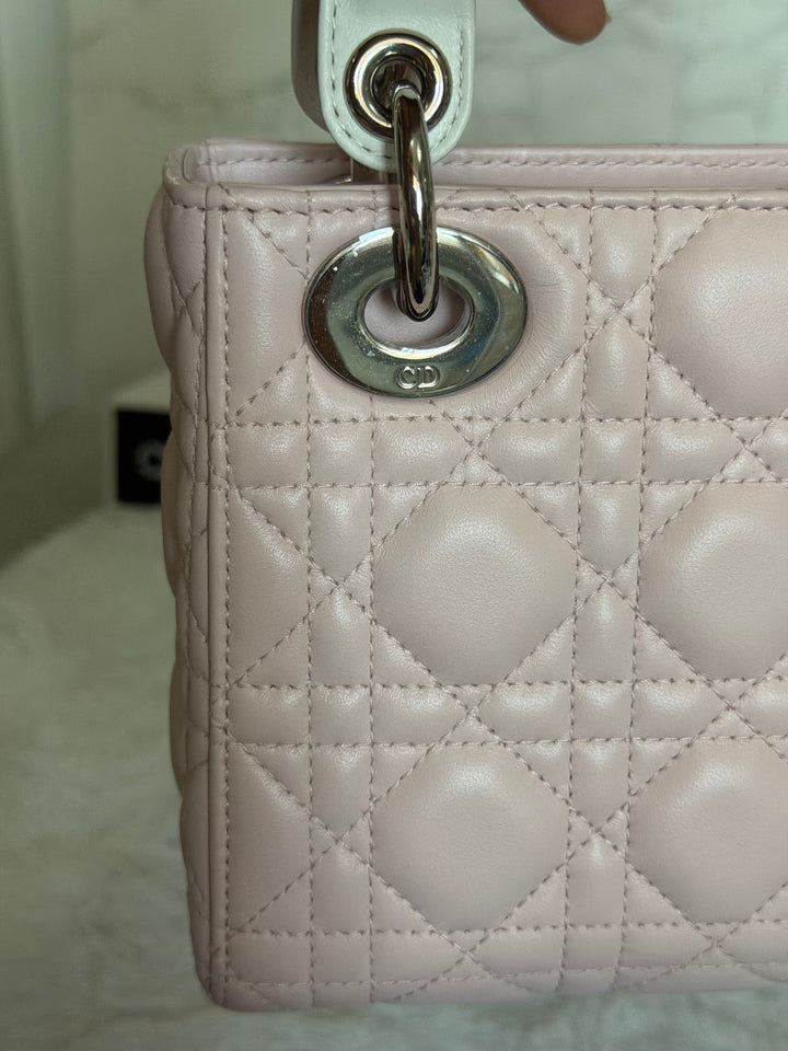 DIOR Mini Lady Dior Two Tone Latte and Rose Tendre SHW 2025