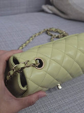 Load image into Gallery viewer, Chanel 23C 2022/2023 Cruise Collection Pastel Lime Green Lambskin Mini Rectangular Flap Bag with Champagne GHW
