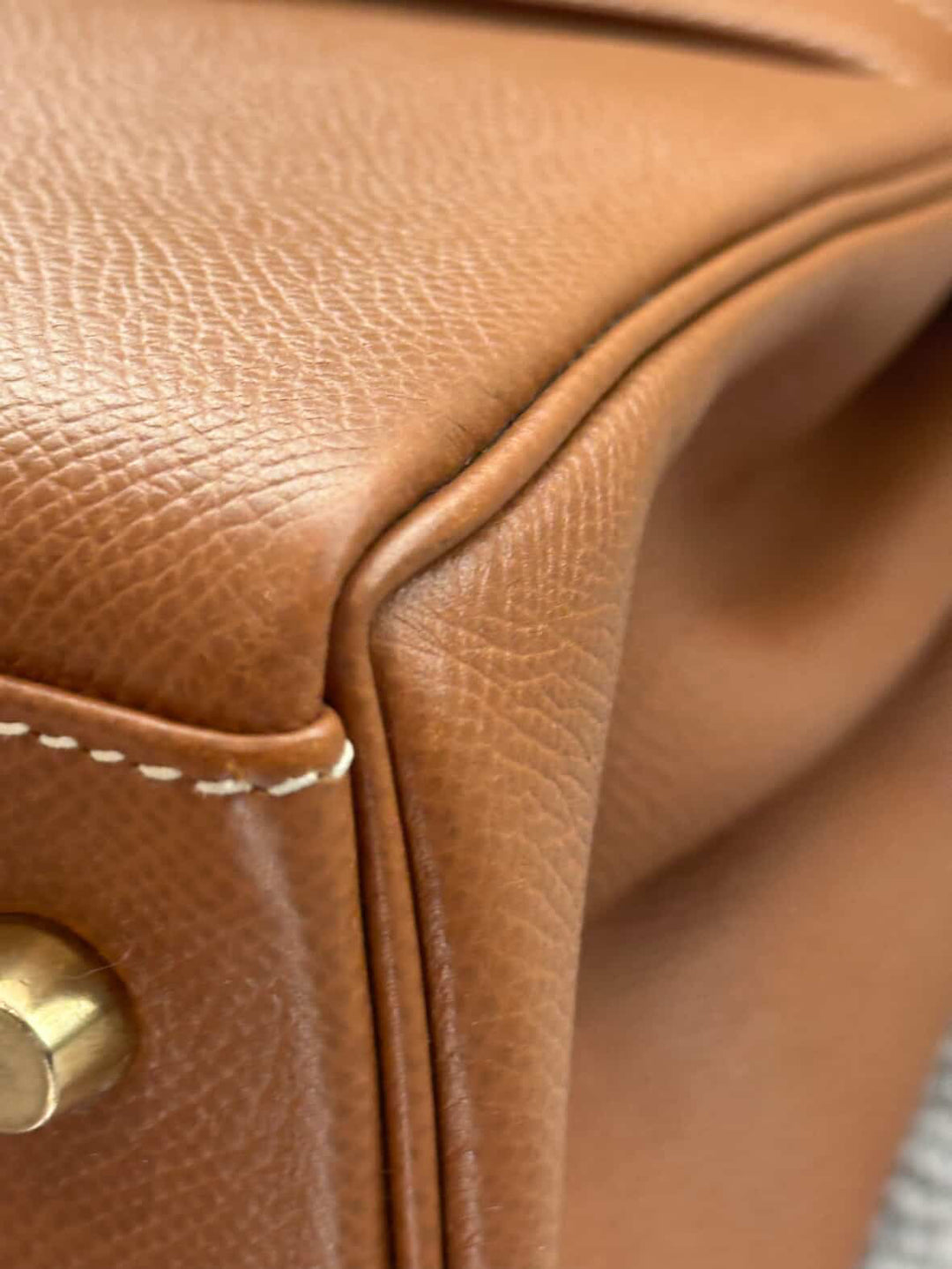 Hermes Gold Retourne Courcheval Leather GHW Vintage Stamp A in Sq (1997) Kelly 28