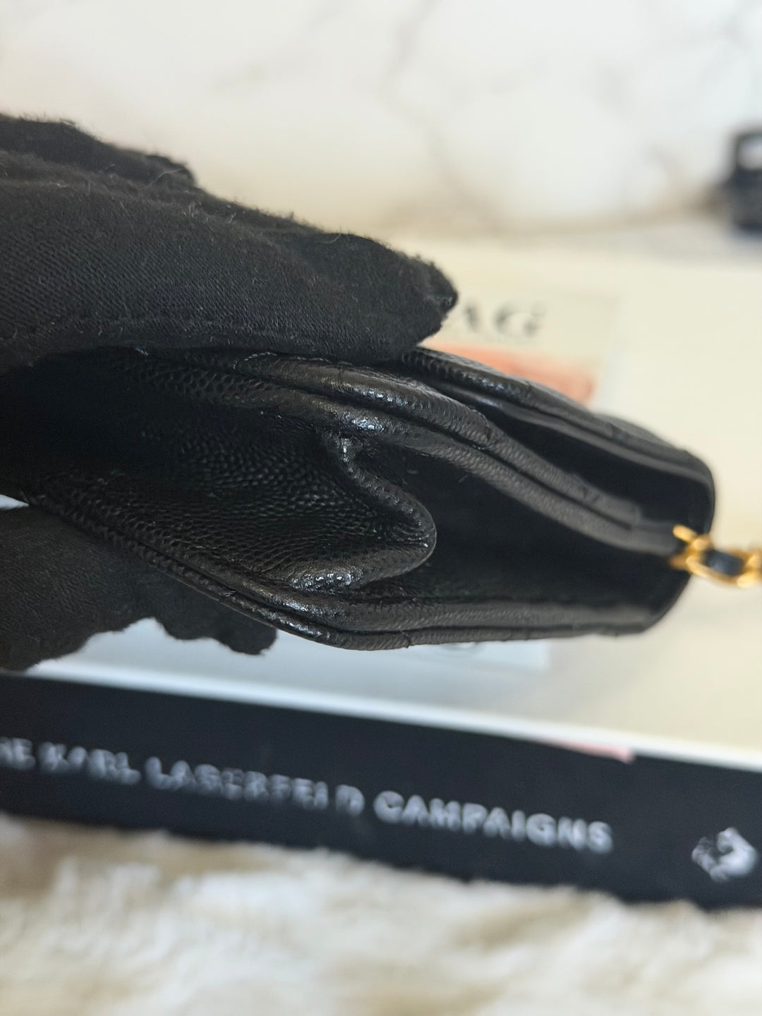 CHANEL Camellia Turnlock Black Lambskin Brushed GHW Classic Wallet on Chain (WOC) microchip 2023