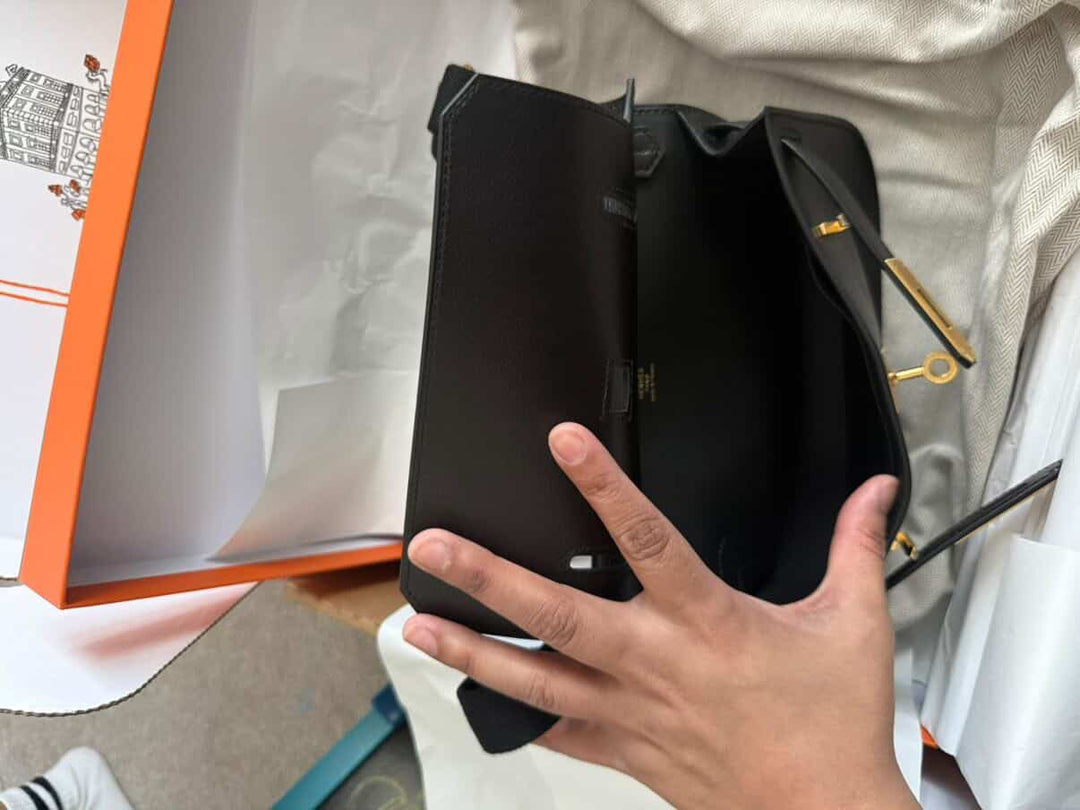 Hermes Mini Jypsiere in Black evercolor calf skin GHW