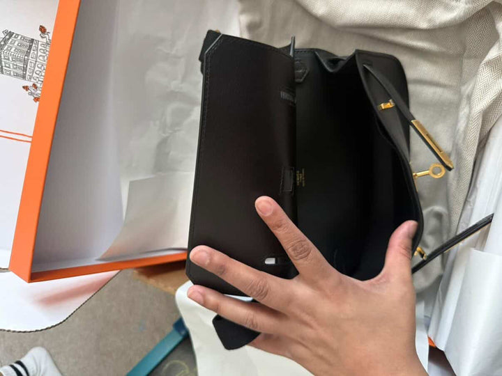 Hermes Mini Jypsiere in Black evercolor calf skin GHW