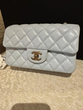 Load image into Gallery viewer, CHANEL 25S collection 2025 Light Blue Lambskin LGHW Mini rectangular flap bag
