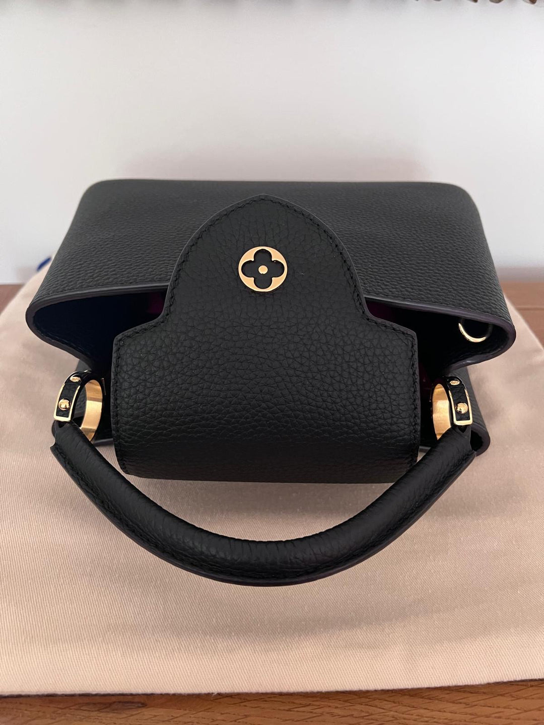 LOUIS VUITTON LV Black Caviar GHW Capucines BB