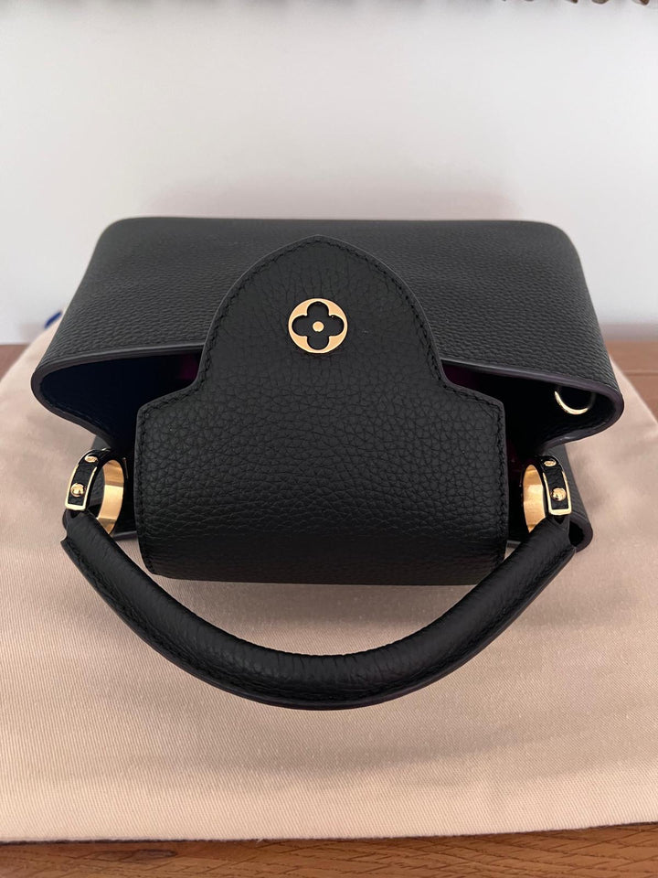 LOUIS VUITTON LV Black Caviar GHW Capucines BB