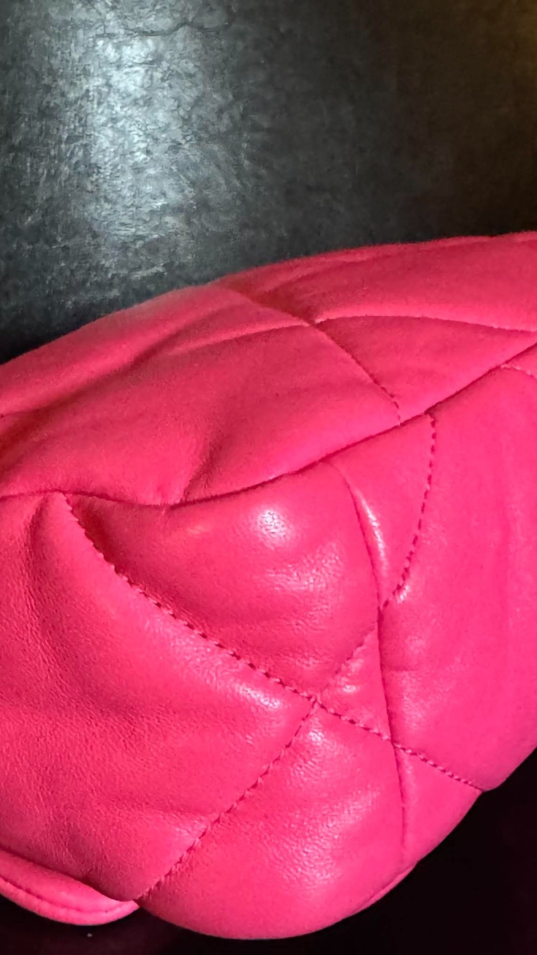 CHANEL 19 size Small in Hot Pink Lambskin Mixed Hardware Flap Bag Microchipped