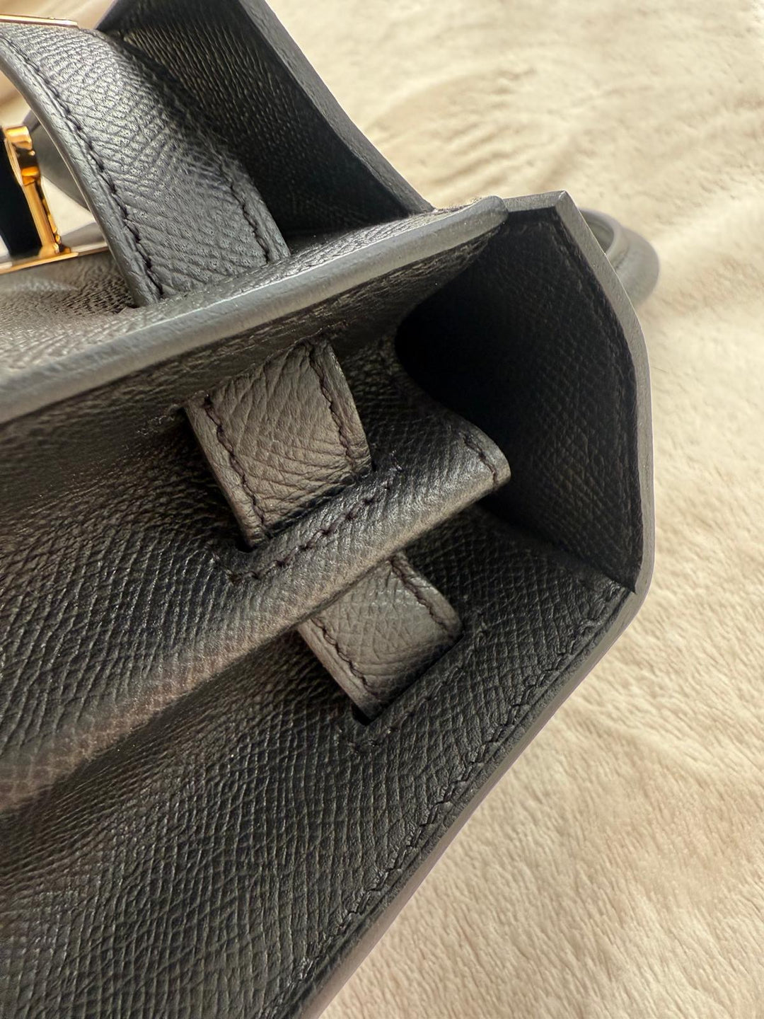 Hermès Kelly 28 Black Sellier Epsom Leather GHW Stamp B 2023 Kept unused Box fresh