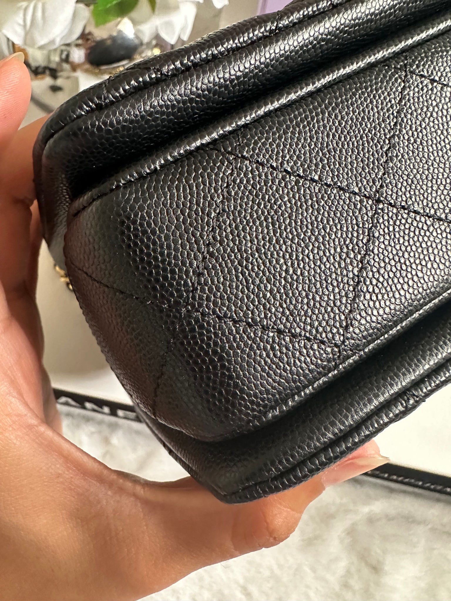 Chanel 22K collection Black caviar LGHW Coco First Mini Flap Bag