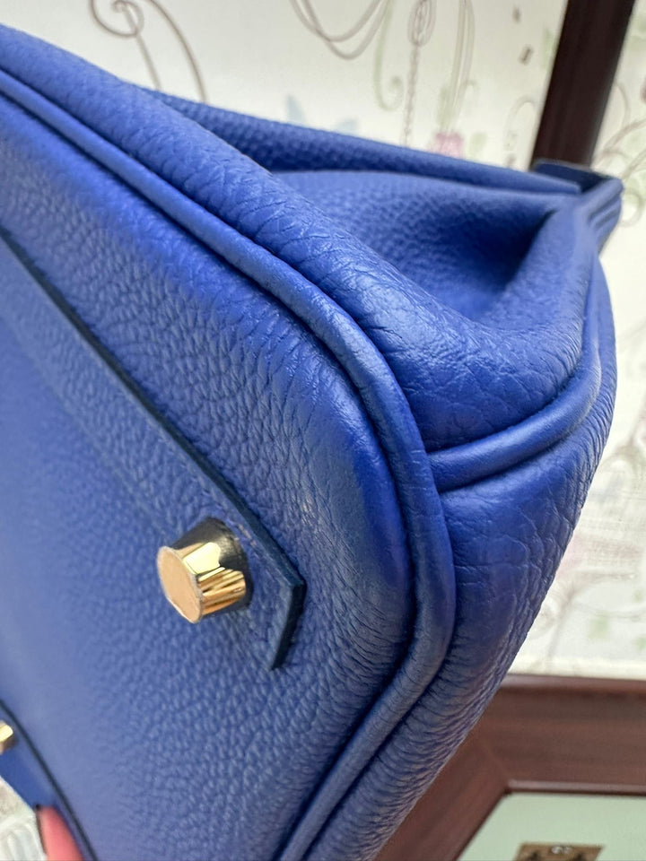 Hermes Birkin 30 Bleu Electric Togo Leather GHW Stamp T 2015 Bag