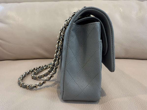 CHANEL 20C collection 2019/2020 series 29 Grey caviar LGHW Medium ML Timeless Classic Double Flap Bag