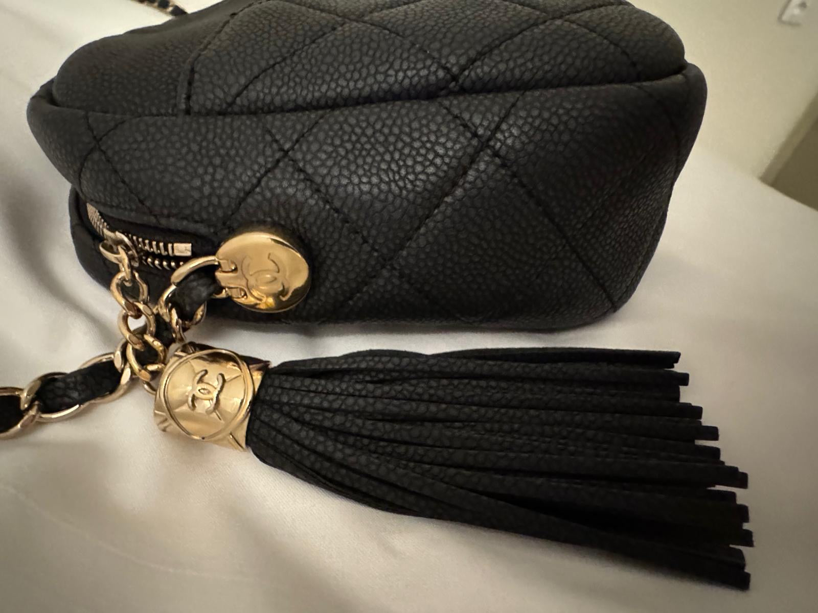 Chanel series 26 (2018) Black Camera Case Bag GHW with Tassel Size