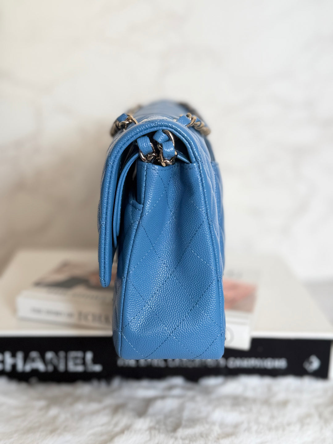 Chanel series 30 2020 Blue Caviar LGHW Medium ML timeless Classic double Flap Bag