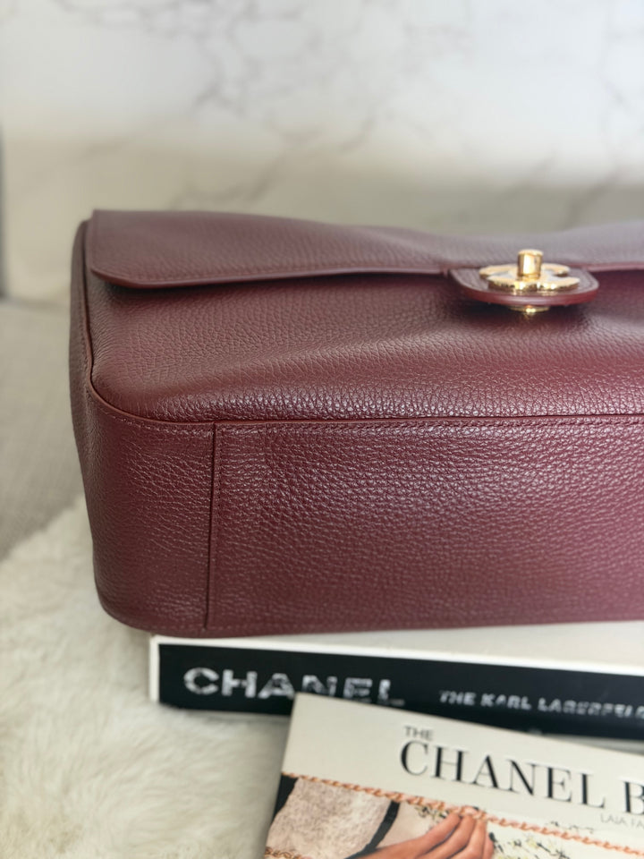 WA/Email to purchase only- CHANEL Burgundy Caviar LGHW 26S collection Matthieu Blazy Maxi 32 cms Flap Bag 2026