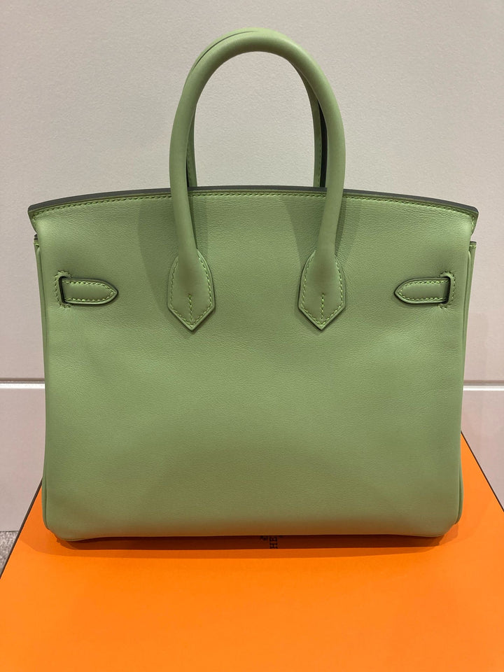 Hermes Birkin 25 Swift leather Vert criquet colour GHW stamp Y (2020)