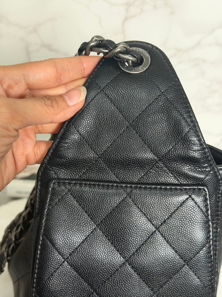 CHANEL 25 Hobo Bag Size SMALL in Black Caviar Ruthenium Hardware 2026