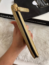 Load image into Gallery viewer, Chanel 19A Gold Calf skin Croc Embossed Mini O Case with Aged GHW
