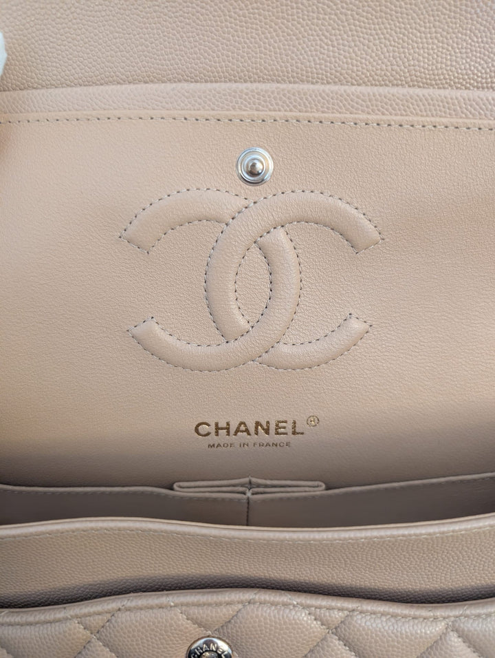 CHANEL series 28 19B collection Dark Beige Caviar LGHW Medium M/L Timeless Classic Double Flap Bag 11.12
