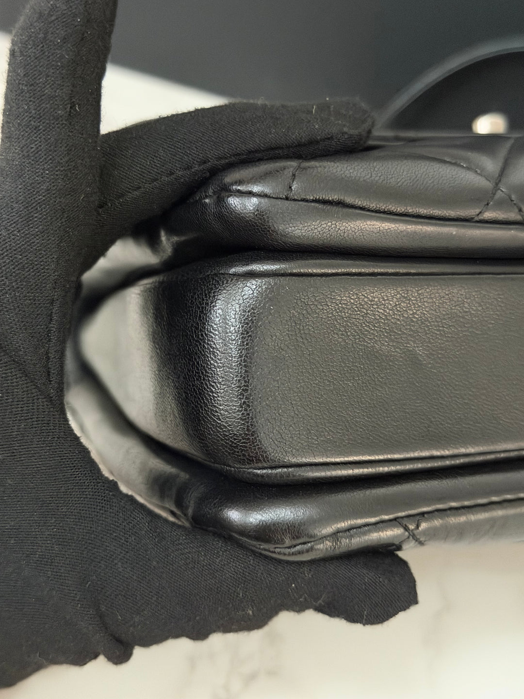 CHANEL series 24 Black Lambskin Silver HW Trendy CC Top Handle Flap Bag with Top Handle and detachable chain