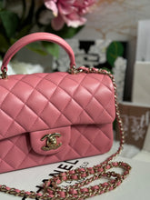 Load image into Gallery viewer, Chanel Pink Lambskin (2022) LGHW Mini Rectangular Flap Bag with Top Handle
