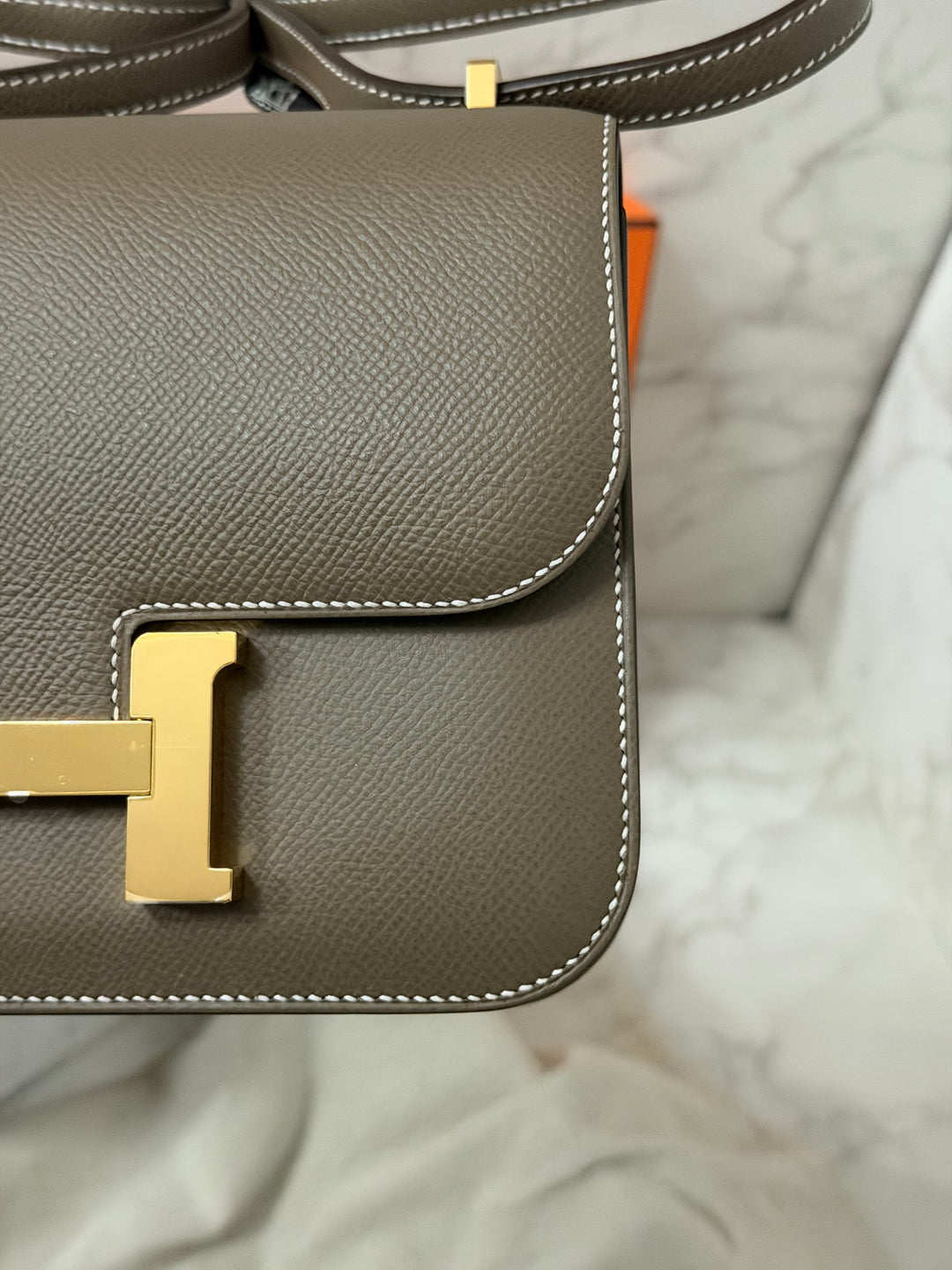 Hermes Constance 18 Etoupe Epsom Leather GHW Flap Bag Stamp D 2019