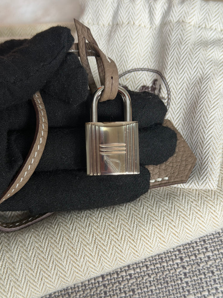 Hermès Etoupe Togo Leather PHW Birkin 30 Stamp A 2017