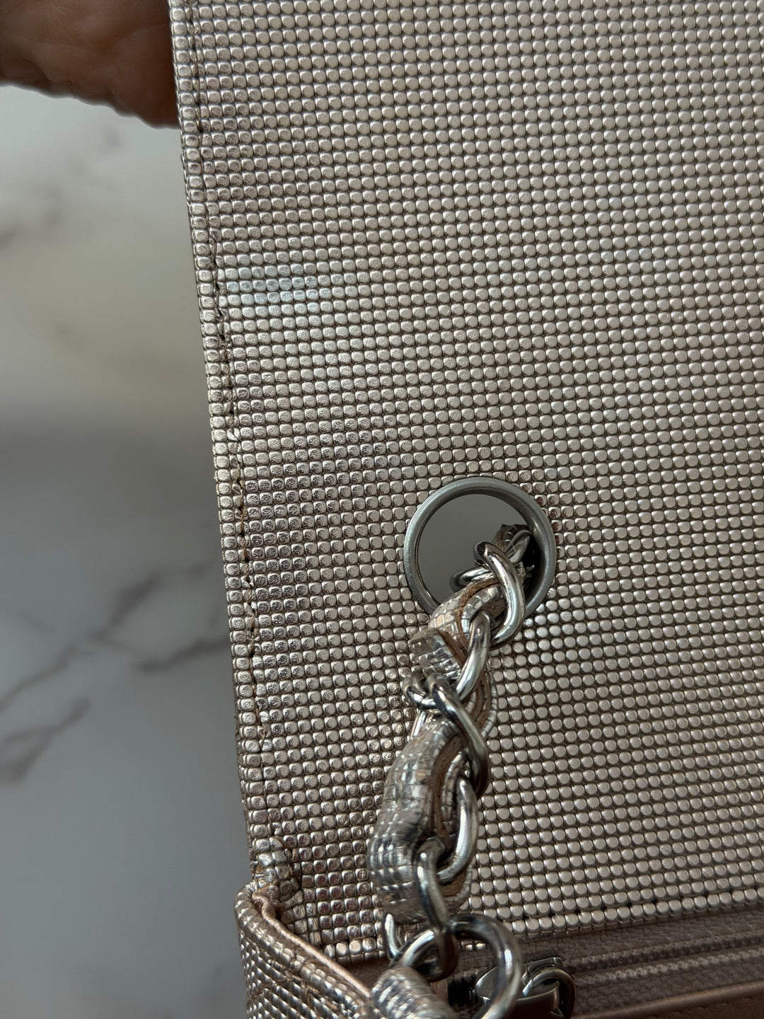 CHANEL series 21 16C 2016 Pixel Pinky Gold Calf Skin SHW Mini Rectangular Flap Bag