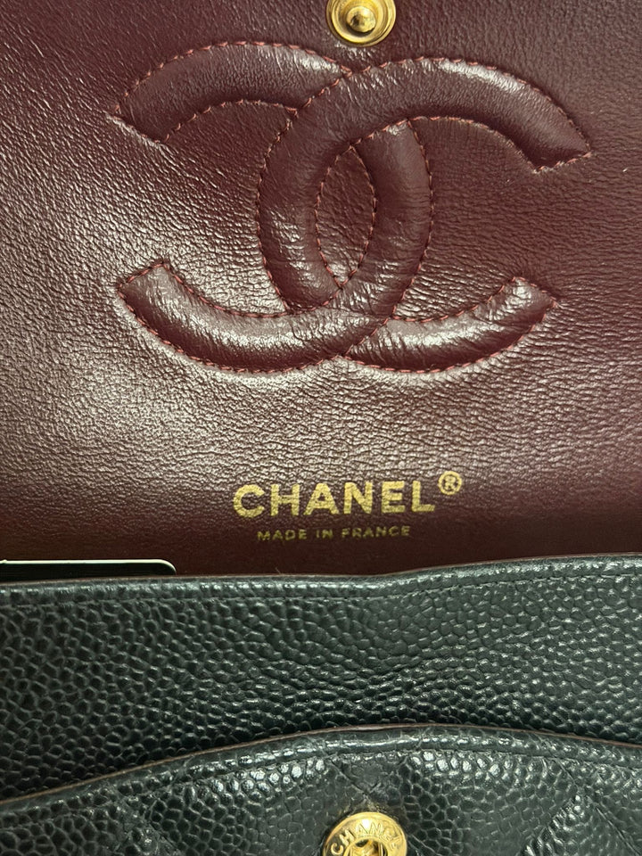 CHANEL Series 24 2017 Black Caviar GHW Medium M/L 11.12 Timeless Classic Double Flap Bag