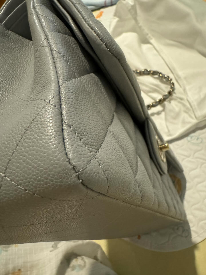 Chanel Grey Caviar LGHW Jumbo Timeless Classic Double Flap Bag (NQ335 23B Grey)