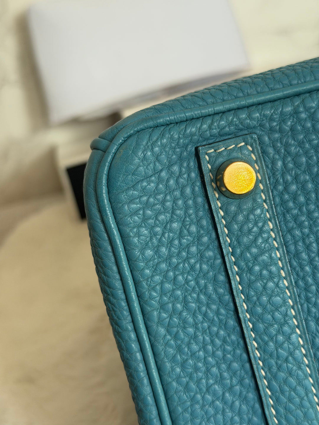 HERMÈS Bleu Jean Togo Leather GHW Birkin 30 Stamp H in Sq 2004