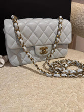 Load image into Gallery viewer, CHANEL 25S collection 2025 Light Blue Lambskin LGHW Mini rectangular flap bag
