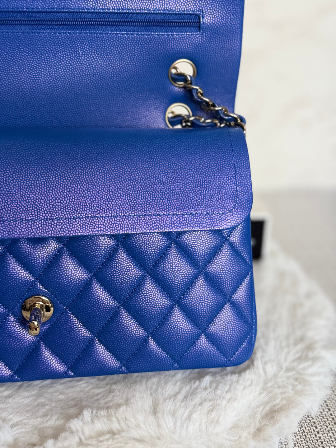 Chanel 21S series 31 Iridescent Electric Cobalt Blue Caviar LGHW Medium M/L timeless Classic double flap bag 2021